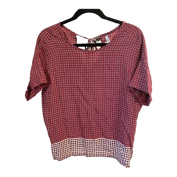 Madewell Tops - Madewell 100% Silk Premiere Bow Back Tee In Ascot Tile Womens Size S